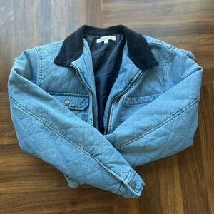 Blue Denim border Jacket with Black Collar